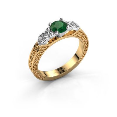 Engagement ring Gillian 585 gold emerald 5 mm