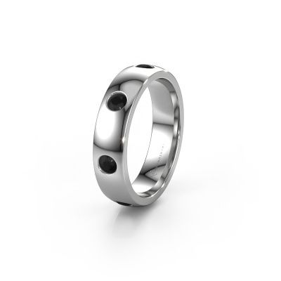 Wedding ring WH0105L25BP 585 white gold black diamond 0.84 crt ±0.20x0.08 in