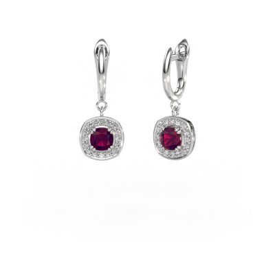 Drop earrings Marlotte 1 950 platinum rhodolite 5 mm