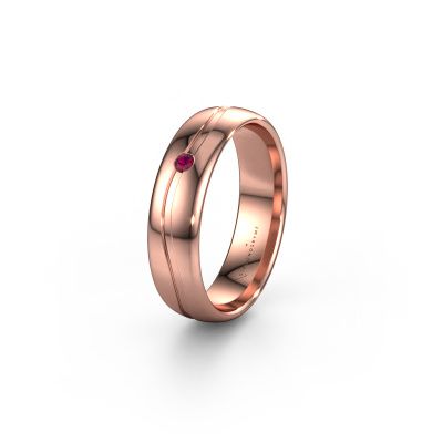 Wedding ring WH0905L35X 585 rose gold rhodolite ±0.20x0.07 in
