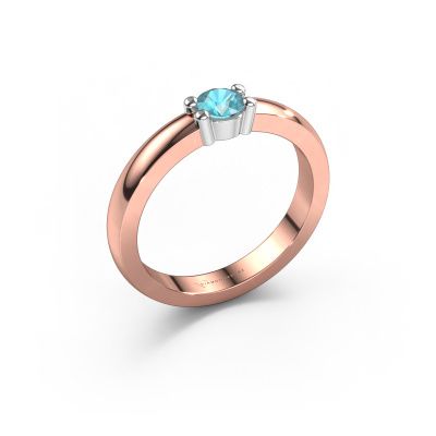 Ring Yasmin 1 585 rose gold blue topaz 4 mm
