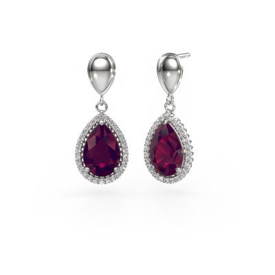 Pendants d'oreilles Tilly per 1 950 platine rhodolite 12x8 mm