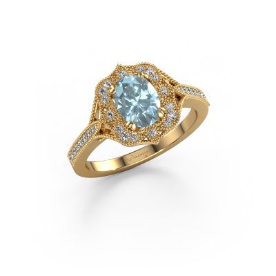 Engagement ring Loni 585 gold blue lab grown diamond 7,5x5,5 mm