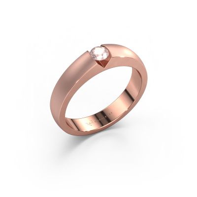 Engagement ring Theresia 585 rose gold morganite champagne 3.4 mm