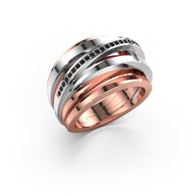 Ring Swinda 585 rose gold black diamond 0.15 crt