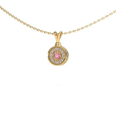 Pendant Roos 585 gold tourmaline pink 3 mm