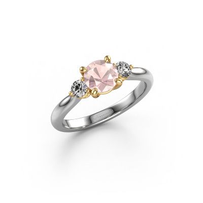 Engagement ring Lieselot RND 585 white gold morganite champagne 6.5 mm