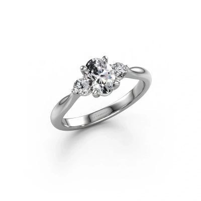 Engagement ring Lieselot OVL 585 white gold diamond 0.890 crt