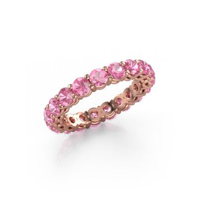 Stackable ring Michelle full 3.4 585 rose gold pink sapphire 3.4 mm