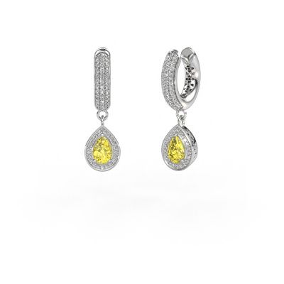 Pendants d'oreilles Barbar 2 950 platine diamants synthétiques jaune 6x4 mm