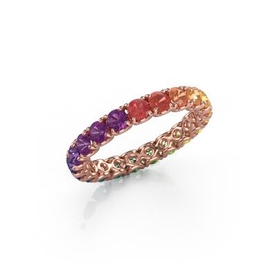 Stackable ring Estee 2.9 585 rose gold Rainbow sapphire 1 2.9 mm
