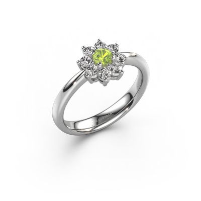 Engagement ring Camille 1 950 platinum peridot 3.4 mm