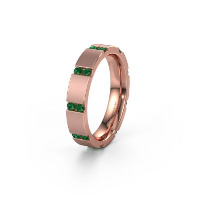 Weddings ring WH2132L14BM 585 rose gold emerald ±0.16x0.09in