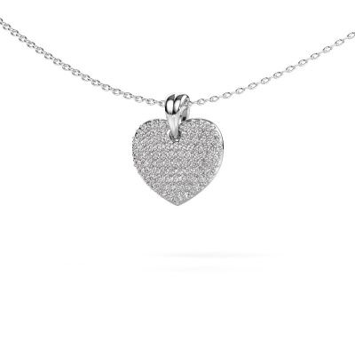 Necklace Heart 5 585 white gold lab grown diamond 0.402 crt