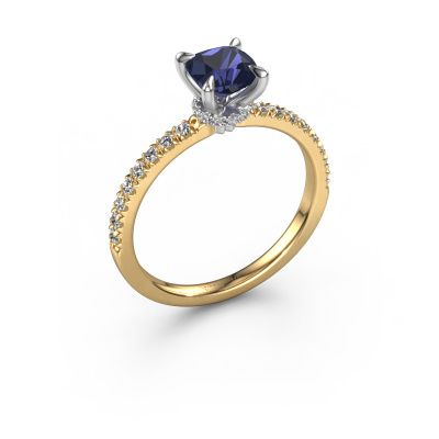 Engagement ring Crystal CUS 4 585 gold sapphire 5.5 mm