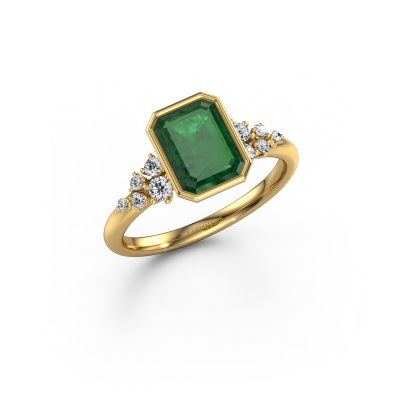 Verlobungsring Aliyah EME 585 Gold Smaragd 8x6 mm