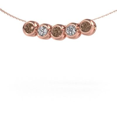 Necklace Kim 5 585 rose gold brown diamond 1.25 crt