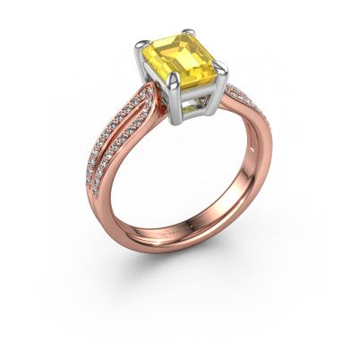 Verlobungsring Antonia eme 2 585 Roségold Gelb Saphir 8x6 mm