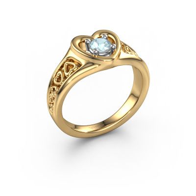 Ring Eura 585 Gold Aquamarin 4 mm