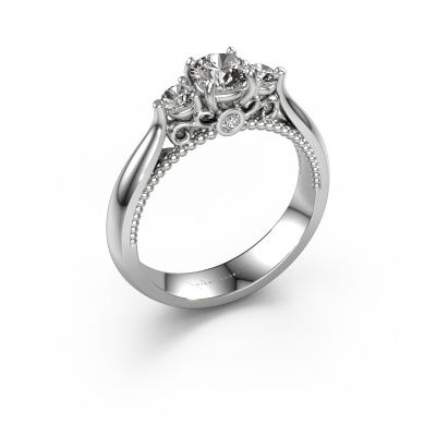 Engagement ring Tiffani 585 white gold zirconia 5 mm