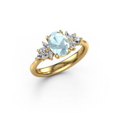 Engagement ring Fiona OVL 585 gold aquamarine 8x6 mm