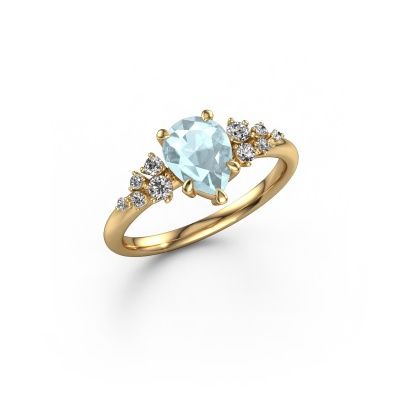 Engagement ring Royce PER 585 gold aquamarine 8x6 mm