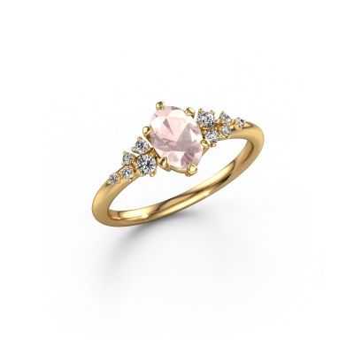 Ring Royce OVL 585 gold morganite champagne 7x5 mm