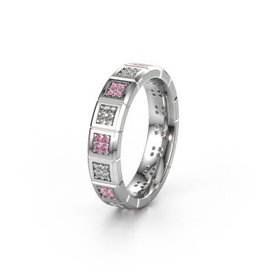 Wedding ring WH2056L15DP 950 platinum pink sapphire ±0.20x0.09in