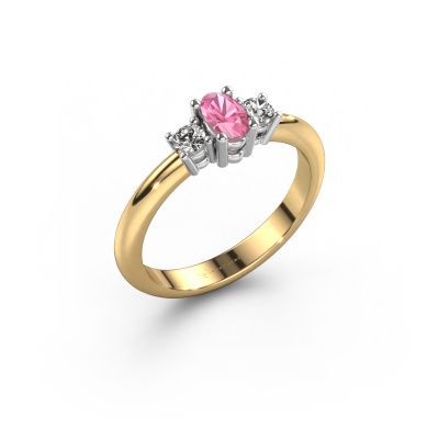 Engagement ring Karie 585 gold pink sapphire 5x3 mm