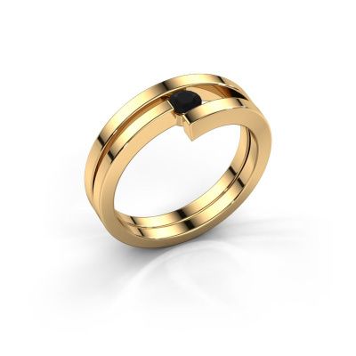 Ring Nikia 585 goud zwarte diamant 0.18 crt