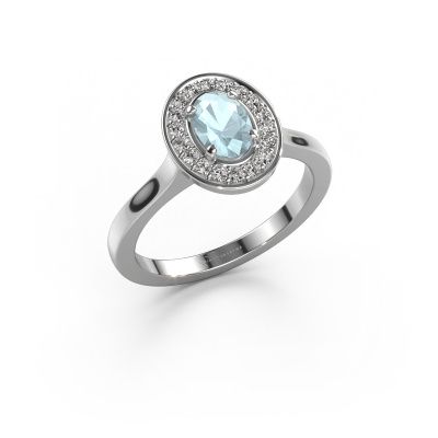Ring Madelon 1 950 platinum aquamarine 7x5 mm
