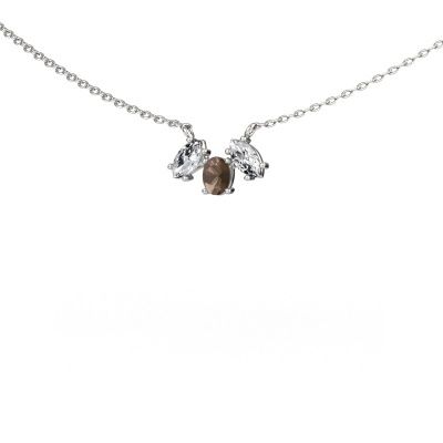Necklace Rachal 585 white gold smokey quartz 4x3 mm