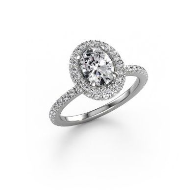 Verlovingsring Talitha OVL 585 witgoud lab-grown diamant 1.444 crt
