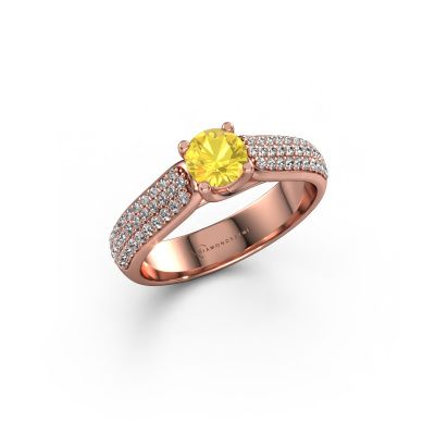 Engagement ring Leoness 585 rose gold yellow sapphire 5 mm