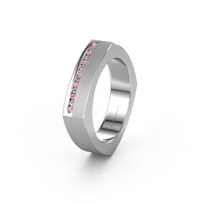 Bague de mariage WH2005L 585 or blanc saphir rose ±5x2 mm