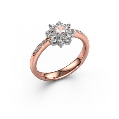 Bague de fiançailles Camille 2 585 or rose champagne morganite 3.4 mm