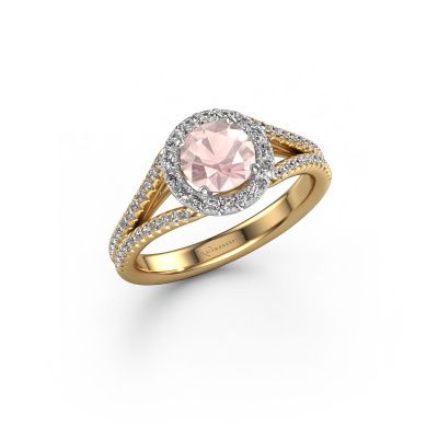 Engagement ring Verla rnd 2 585 gold morganite champagne 6.5 mm