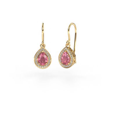 Drop earrings Beverlee 1 585 gold tourmaline pink 7x5 mm