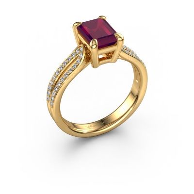 Verlobungsring Antonia eme 2 585 Gold Rhodolit 8x6 mm