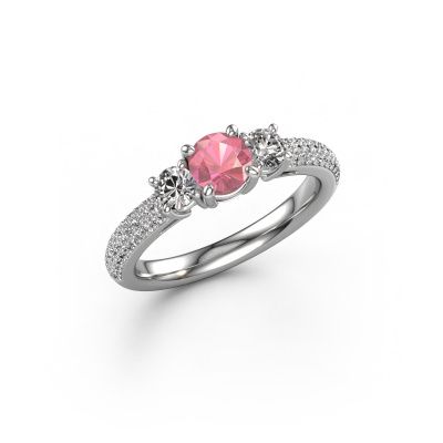 Engagement ring Marielle RND 585 white gold tourmaline pink 6 mm
