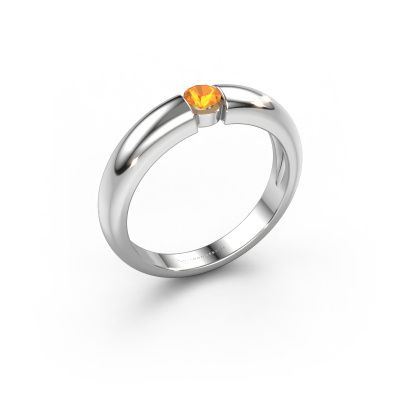 Bague de fiançailles Amelia 950 platine citrine 3.4 mm