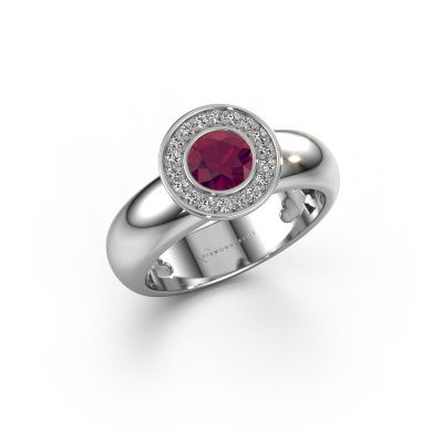 Ring Anna 585 white gold rhodolite 5 mm