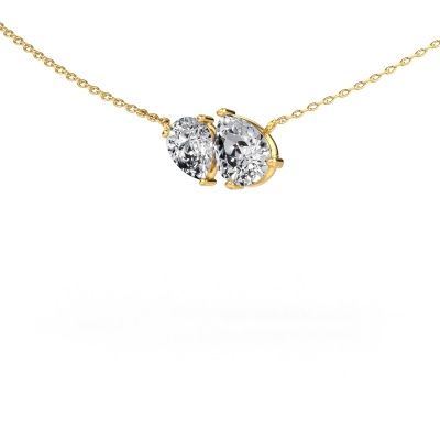 Pendant Toi et Moi PER PER 585 gold lab grown diamond 1.10 crt