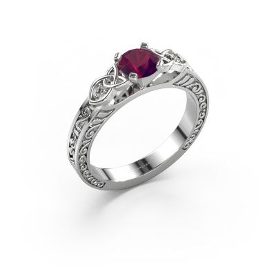 Engagement ring Gillian 585 white gold rhodolite 5 mm