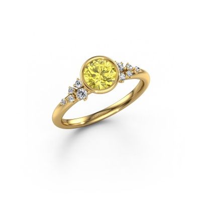 Engagement ring Aliyah RND 585 gold yellow lab grown diamond 5.7 mm