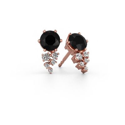 Boucles d'oreilles Royce 585 or rose diamant noir 0.96 crt
