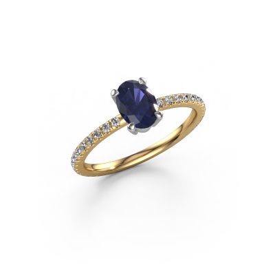 Engagement ring Lynelle 2 585 gold sapphire 7x5 mm