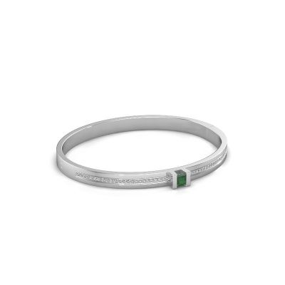 Armband Desire 585 witgoud smaragd 4 mm