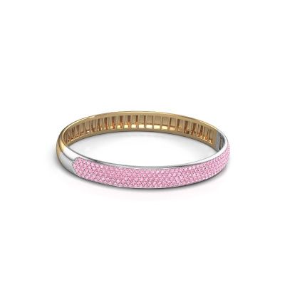 Bangle Emely 8mm 585 gold pink sapphire 1.4 mm