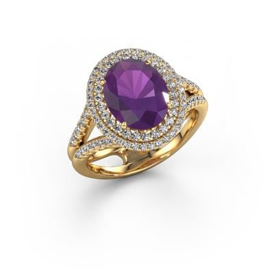 Verlobungsring Elvie 585 Gold Amethyst 10x8 mm